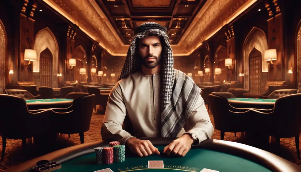 arabic man playing casino